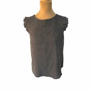 Monteau‎ Black and White Pinstripe Blouse